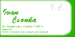 ivan csonka business card